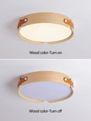 Axyaa Walnut Japanese Round Bedroom Lamp Nordic Style Modern Creative Main Room Restaurant