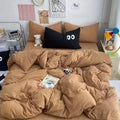 Axyaa Big Eyes Full Queen Bedding Set Solid Color with Sheet Pillowcase