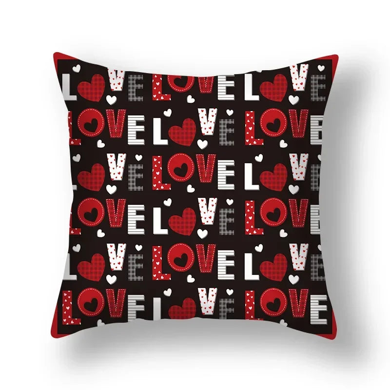 Axyaa Nordic Love Pillowcase 45x45cm - Home Decorative Throw Pillow Cover