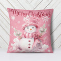 Axyaa Christmas Pink Throw Pillow Cover for Home Decoration & Holiday Gift