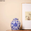 Axyaa Blue & White Porcelain Vase for Classical Room Decor