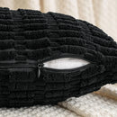 Axyaa Black Corduroy Stripe Pillow Cover 18x18 Inch Soft Square Cushion Case