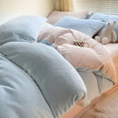 Axyaa Flannel Fleece Bedding Set: Duvet Cover, Pillowcase, Sheet - Queen/Single Size