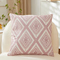 Axyaa Fern Leaves Embroidery Pillow Cover 45x45cm Blue Yellow Grey Square Decor