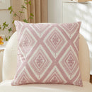 Axyaa Fern Leaves Embroidery Pillow Cover 45x45cm Blue Yellow Grey Square Decor