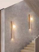Axyaa Retro Stone Wall Lamp: Japandi Style Sconces for Living Room & Bedroom