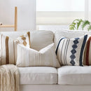 Axyaa Bohemian Embroidered Pillow Cover: Ethnic Cotton Linen Pattern, Various Sizes & Colors