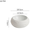 Axyaa Stone Patterned Ceramic Soup Bowl Set for Molecular Cuisine Restaurant Tableware