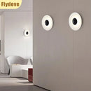 Axyaa Circular Wood Grain LED Wall Lamp for Modern Living Room Lighting