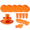 Axyaa 24-Piece Orange Wheat Cutlery & Dinnerware Set for Unbreakable Dining Experience