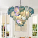 Axyaa Colored Glass Chandelier: Modern Luxury LED Pendant Lamp for Home Lighting