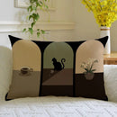 Axyaa Cartoon Cat Retro Cushion with Core Pillow