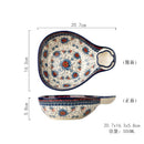 Axyaa Retro Floral Ceramic Dumpling Plate Set