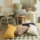 Axyaa Khaki Knitted Cushion Cover Twist Knitting Plush Pillow Case Vintage Style
