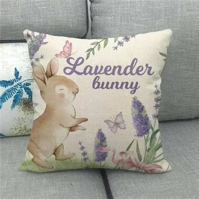 Easter Bunny Eggs Printed Pillow Covers 45x45cm - Axyaa Easter Decorations