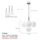 Axyaa Nordic Luxury Glass Chandelier LED Pendant Lights
