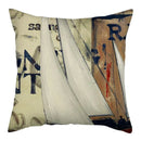 Marine Ship Print Linen Cushion Cover for Home Sofa Decor by Axyaa