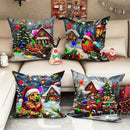 Axyaa LED Light Luminous Pillowcase with Festive Truck Christmas Tree Design