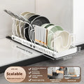 Axyaa Sliding Pot Lid Holder Rack Adjustable Under Cabinet Organizer Shelf