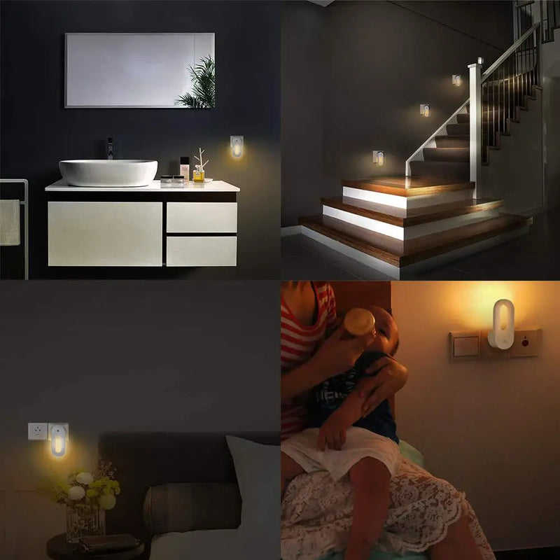 Axyaa Twilight Sensor Wall Night Light, Warm White, Energy Saving