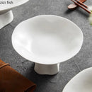 Axya Flower Ceramic Dessert Plate Set for Molecular Cuisine Display