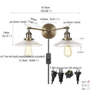 Axyaa 2-Head Industrial Vintage Wall Lamp Clear Glass Stair Light Fixtures