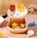 Axyaa Cute Baking Oven Bowl with Handle, Kids Salad Ceramic Tableware
