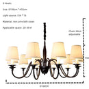 Axyaa Retro Iron Lampholder with Fabric Lampshade LED Chandelier for Bedroom, Dining, Living Room