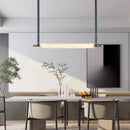 Axyaa Luxury Green Leather Belt Crystal Chandelier Pendant Lamp for Modern Dining Table