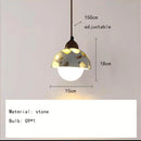 Axyaa Cement Stone Chandelier: Adjustable Nordic Pendant Lamp for Home and Business