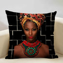 Axyaa African Retro Fashion Girl Sofa Cushion Cover 45x45cm Home Decor Pillow Cover