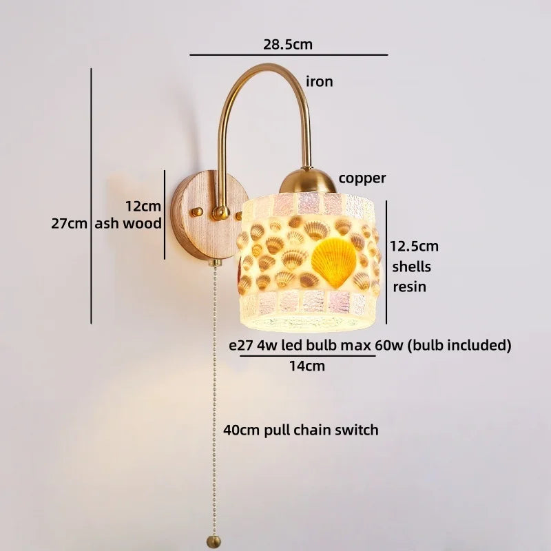 Axyaa Shells Resin LED Wall Lamp for Home Decor and Interior Design
