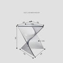 Axyaa Acrylic Geometric Design Side Table for Living Room, Sofa, Bedroom - Modern Minimalist Style