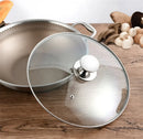 Axya Glass Handle Stainless Steel Pot Lid for Frying Pan and Wok