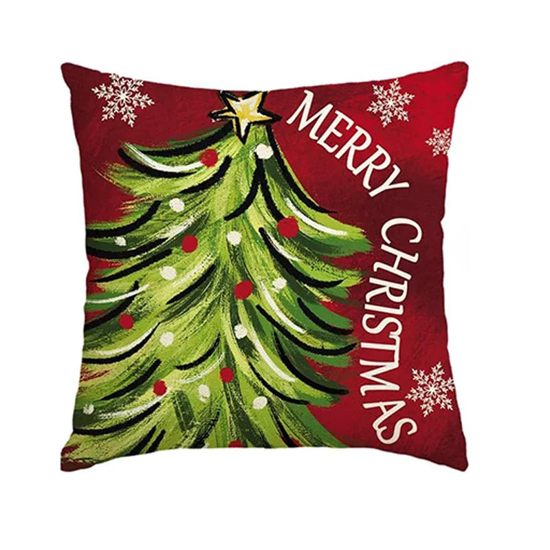 Axyaa Christmas Joy Snow Holiday Pillow Cover for Sofa Couch