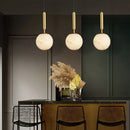 Axyaa Marble Pendant Light: Modern LED Hanging Lamp for Dining Room