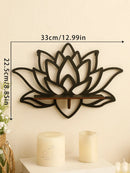 Axyaa Lotus Wood Corner Shelf Crystal Stone Essential Oil Organizer Home Decor