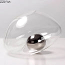 Axyaa Round Glass Vase Hydroponics Desk Decor with Artificial Flowers