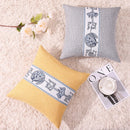 Axyaa Linen Chinese Pavilion Pattern Pillow Cover for Home Sofa Bedroom