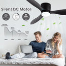 Axyaa LED Ceiling Fan Light Remote Control Kitchen Living Room Minimalist Home Decor