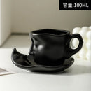Axyaa Silver Ceramic Kissing Couple Coffee Cup Abstract Art Figure Office Mug