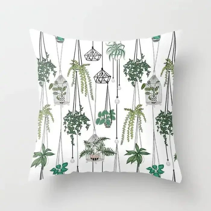Axyaa Plant Pattern Pillowcase 45*45cm for Home Office Decor