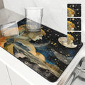 Axyaa Geometric Abstract Draining Mat: Absorbent, Anti-slip, Quick Dry Kitchen & Bathroom Pad