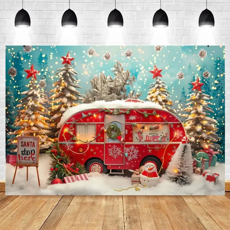 Axyaa Christmas Party Decoration Background Cloth Car & Tree Hanging Cloth