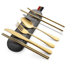 Axyaa Stainless Steel Camping Utensil Set with Travel Case