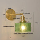 Axyaa Nordic LED Wall Light Fixture Glass Rotate Copper Bedside Lamp