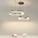 Axyaa Minimalist Circular Chandelier Pendant Lamp for Minimalist Living and Dining Rooms