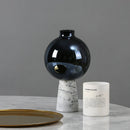 Axyaa Geometric Circle Star Flower Vase - Handcrafted Glass Home Decoration