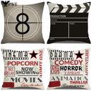 Axyaa Retro Movie Subtitle Linen Pillowcase 45x45cm Sofa Cushion Cover