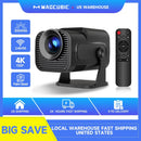 Axyaa Mini 720P Android 11 4K Projector 300ANSI Wifi6 BT5.0 Portable Cinema Outdoor